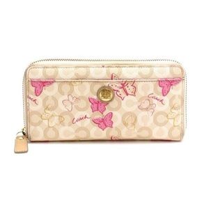 Coach Waverly Pink Butterfly Wallet Y2K